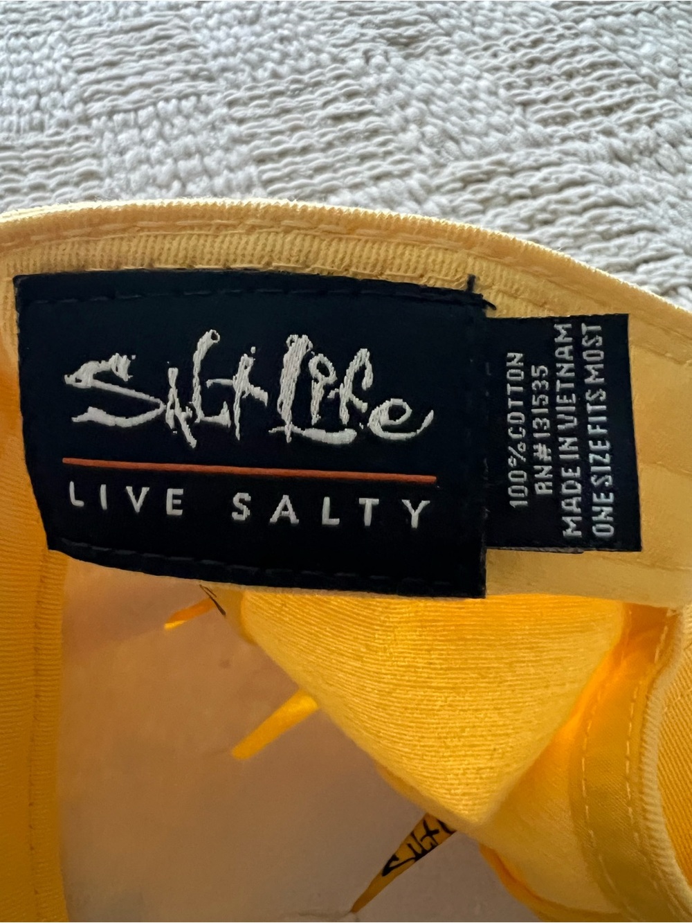 Salt Life Pale Yellow Baseball Cap with Anchor Logo - Picture 7 of 7